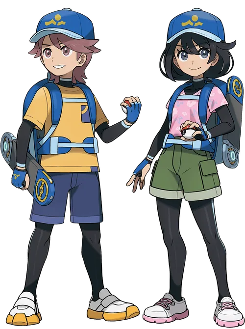 Male and Female trainers from Pokemon Waves